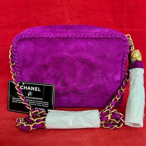 camera bag chanel vintage suede|authentic Chanel shoulder bags.